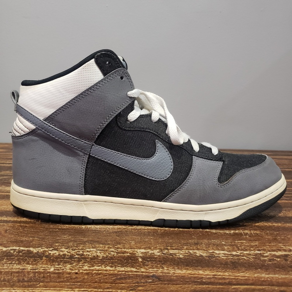 Nike Dunk High Black Grey White 317982-054 Mens Size 13 Sneakers
